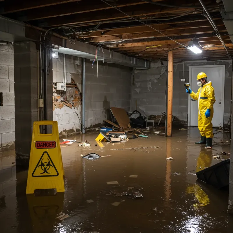 Flooded Basement Electrical Hazard in Lufkin, TX Property