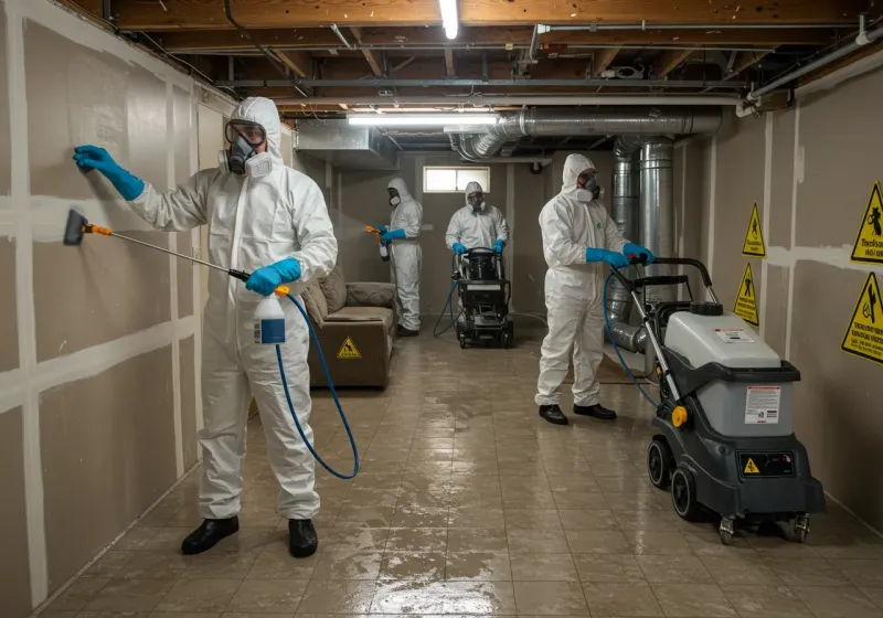 Basement Moisture Removal and Structural Drying process in Lufkin, TX